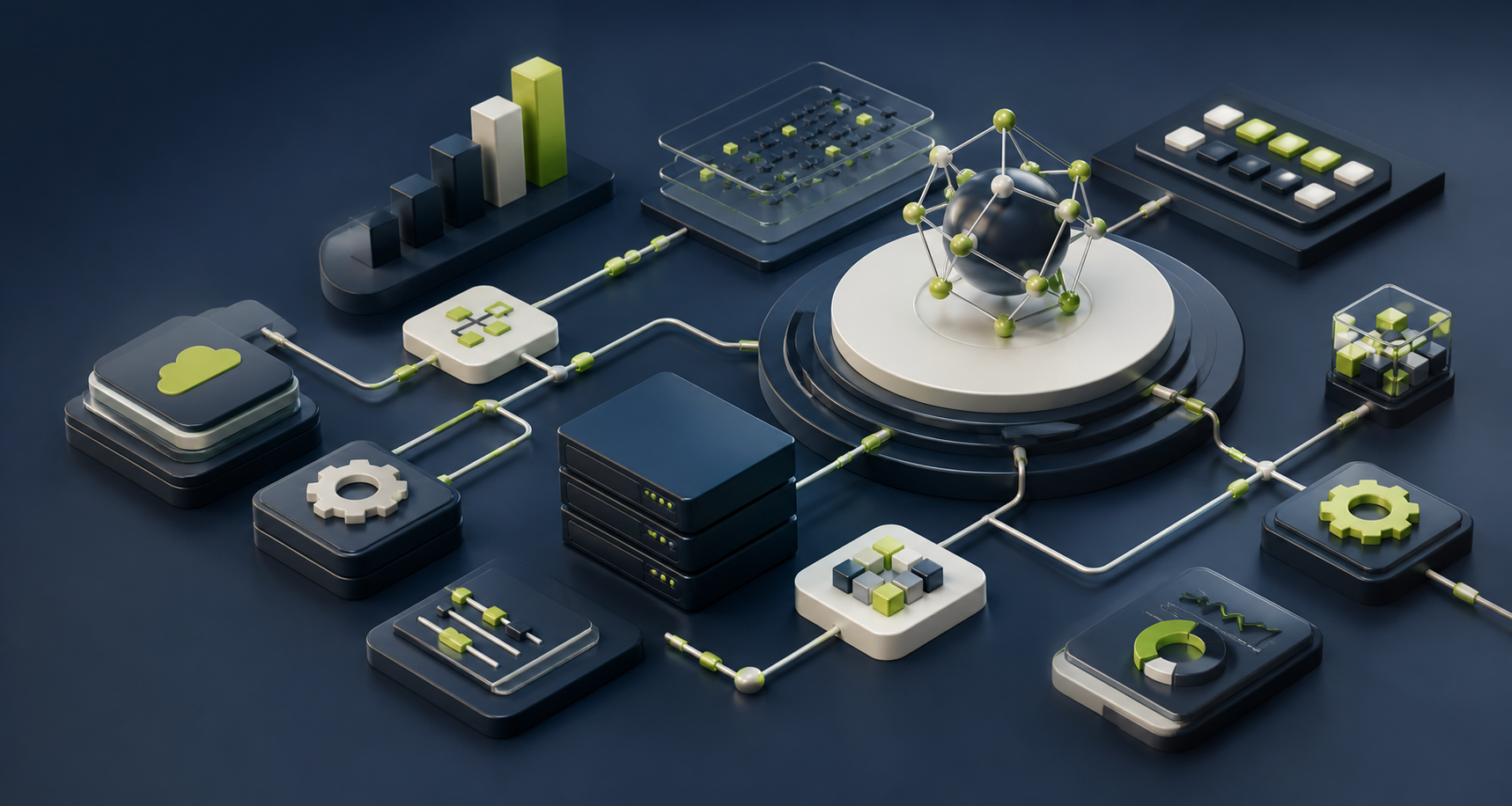 Abstract network of connected automation and software systems